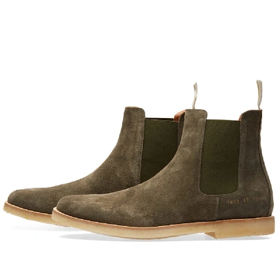 Shop Common Projects Chelsea Boot In Green