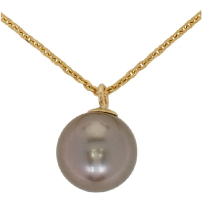 Shop Pearls Before Swine Silver And Gold Tahitian Pearl Necklace In Pearl/g/sil