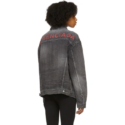 Shop Balenciaga Grey Denim Jacket In 1450 Dirty