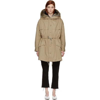 Shop Stella Mccartney Tan Caban Parka