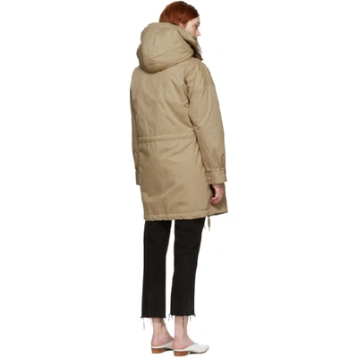 Shop Stella Mccartney Tan Caban Parka