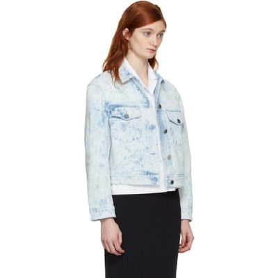 Shop Stella Mccartney Blue Splatter Denim Jacket In 4110 Blu Je