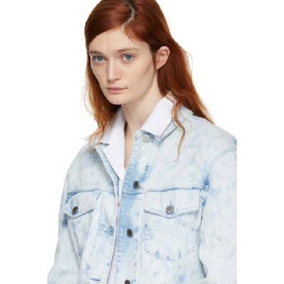 Shop Stella Mccartney Blue Splatter Denim Jacket In 4110 Blu Je