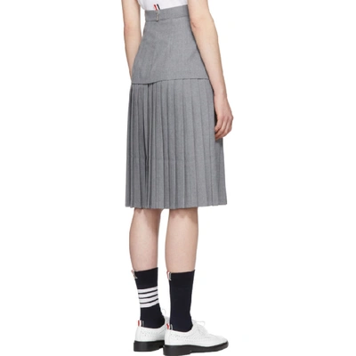 Shop Thom Browne Grey Extended Lining Pleated Skirt In 035 Med Gre