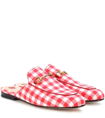 Shop Gucci Princetown Gingham Slippers In Female