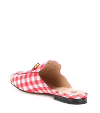 Shop Gucci Princetown Gingham Slippers In Female