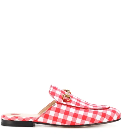 Shop Gucci Princetown Gingham Slippers In Female