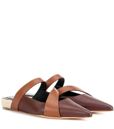Shop Jw Anderson Leather Slipper In Brown