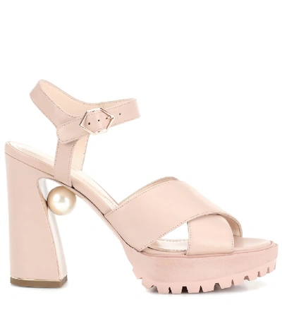 Shop Nicholas Kirkwood Annabel Pearl Leather Sandals In Pink