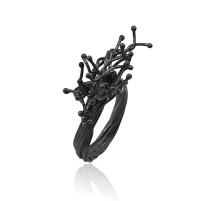 Shop Karolina Bik Jewellery Unique Kulfik Ring Black