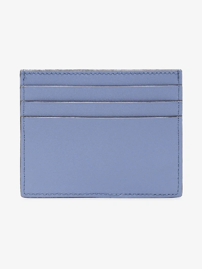 Shop Fendi Blue Leather Cardholder With Silver Logo