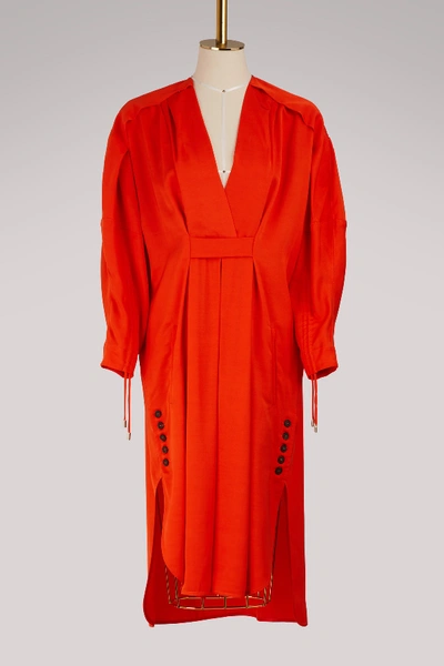 Shop Carven Long Sleeves Dress In Mandarine