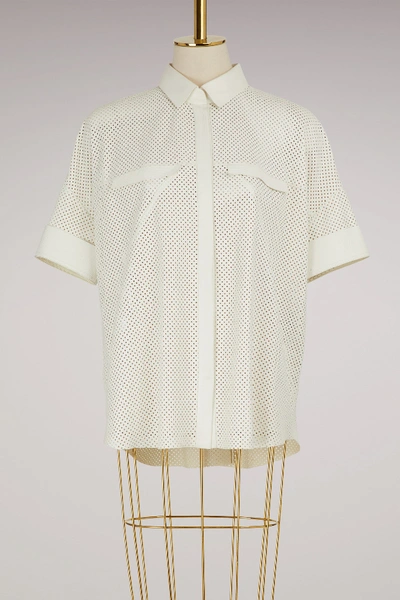Shop Maison Ullens Lamb Leather Shirt In White