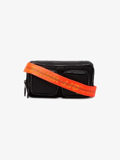 Shop Off-white Logo Tape Hip Belt Bag In Black
