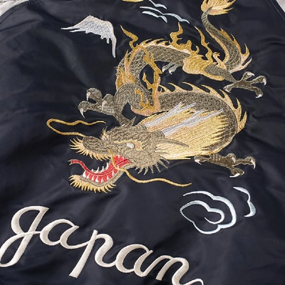 Shop Alpha Industries Japan Dragon Jacket In Blue