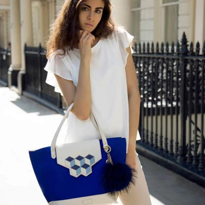 Shop Ttwinn London Lorraine Tote In Navy Blue