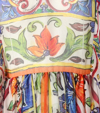Shop Dolce & Gabbana Printed Silk Maxi Dress In Multicoloured