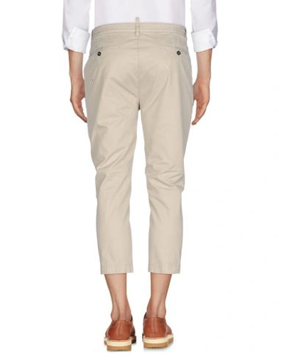 Shop Dsquared2 Man Cropped Pants Beige Size 36 Cotton