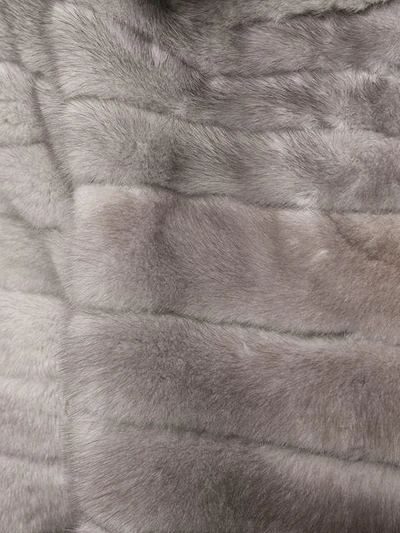 Shop Adam Jones Oversized Fur Coat In Grey