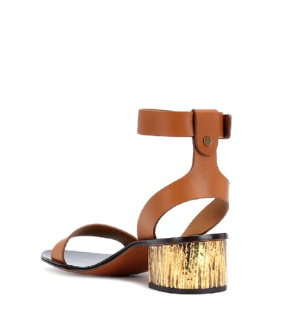 Shop Chloé Leather Sandals In Brown