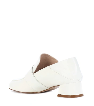 Shop Stuart Weitzman Irises Leather Loafers In White