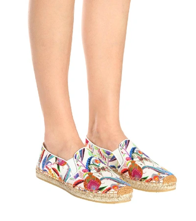 Shop Etro Floral-printed Canvas Espadrilles In Multicoloured