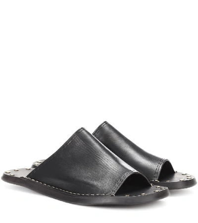 Shop See By Chloé Leather Slides In Black