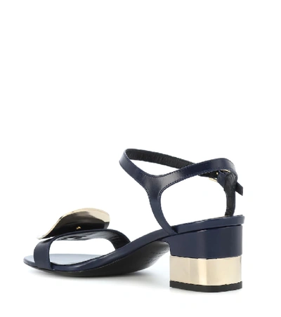 Shop Roger Vivier Chips West Buckle Leather Sandals