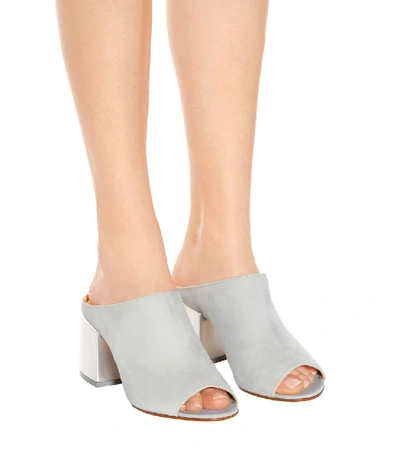 Shop Mm6 Maison Margiela Suede Sandals In Grey