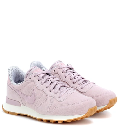 Shop Nike Internationalist Suede Sneakers In Pink