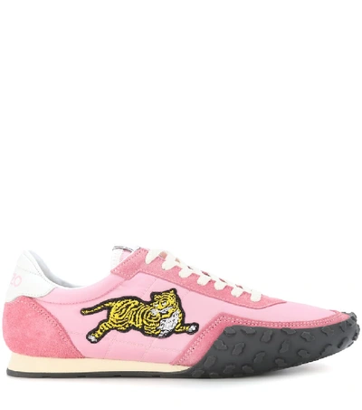 Shop Kenzo Move Suede-trimmed Sneakers In Pink