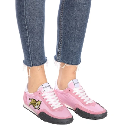 Shop Kenzo Move Suede-trimmed Sneakers In Pink