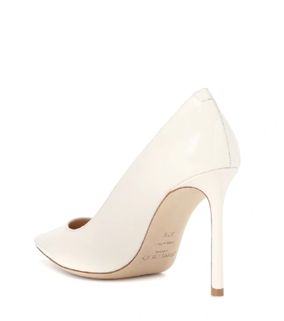 Shop Jimmy Choo Romy 100 Patent Leather Pumps In White