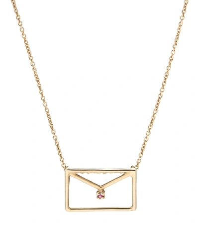 Shop Aliita Carta 9kt Yellow Gold Necklace With Ruby