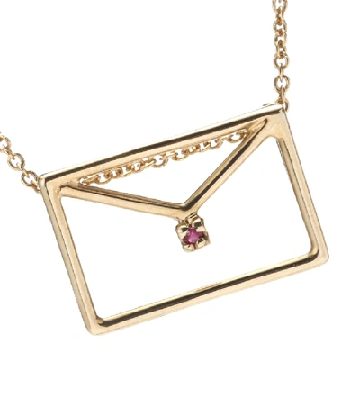 Shop Aliita Carta 9kt Yellow Gold Necklace With Ruby