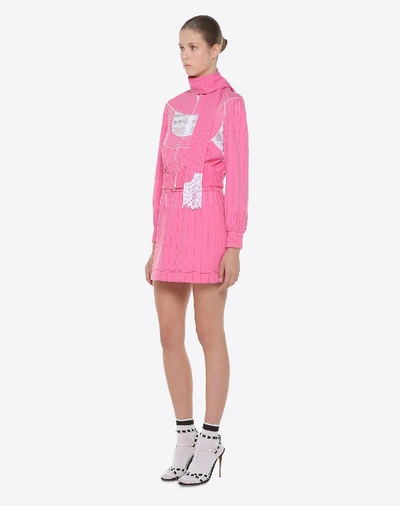 Shop Valentino Techno Jersey Jacket In Pink