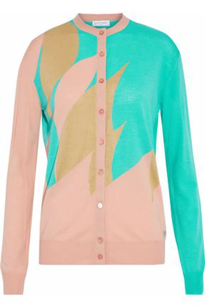 Shop Vionnet Woman Wool, Cashmere And Silk-blend Cardigan Turquoise