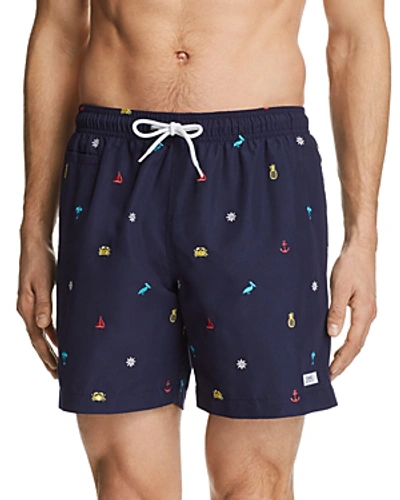 Shop Trunks Surf & Swim Co. Trunks Premium Sano Tropical Swim Trunks In Marine Multi