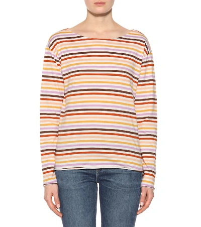 Shop M.i.h. Jeans Simple Mariniere Striped Cotton Top In Multicoloured