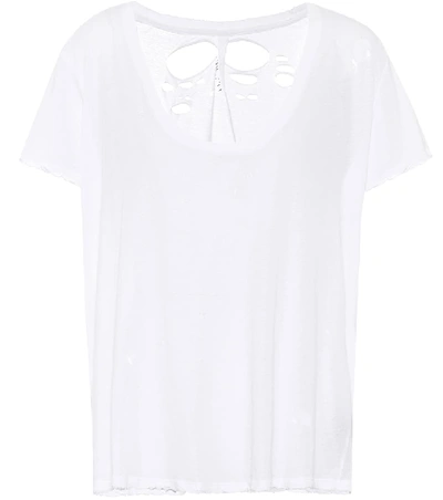 Shop Ben Taverniti Unravel Project Distressed Cotton T-shirt In White