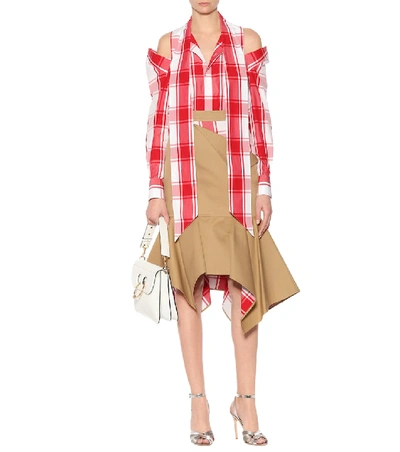 Shop Monse Checked Cotton Shirt In Red