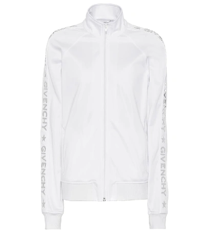 Shop Givenchy Appliquéd Jersey Jacket In White