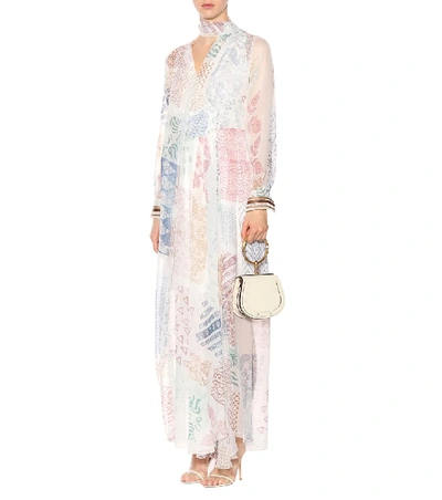 Shop Chloé Printed Silk Chiffon Gown In White