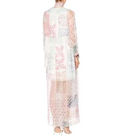 Shop Chloé Printed Silk Chiffon Gown In White