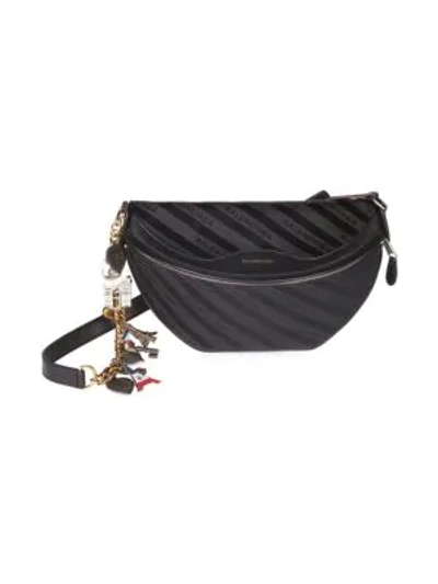 Shop Balenciaga Souvenir Leather Belt Bag In Grey