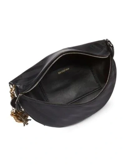 Shop Balenciaga Souvenir Leather Belt Bag In Grey