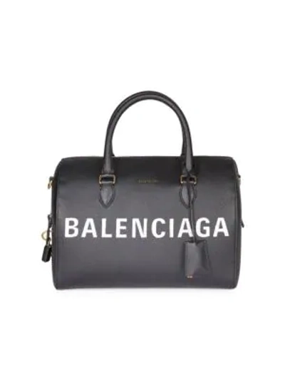 Shop Balenciaga Ville Logo Duffle In Black