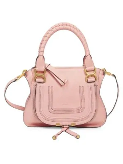 Shop Chloé Small Marcie Leather Satchel In Ideal Blush