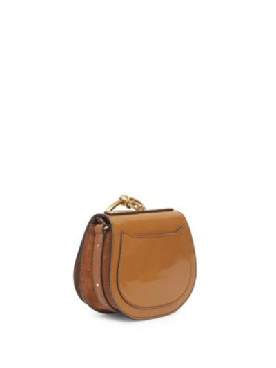 Shop Chloé Small Nile Spazzalatto Leather Bag In Caramel