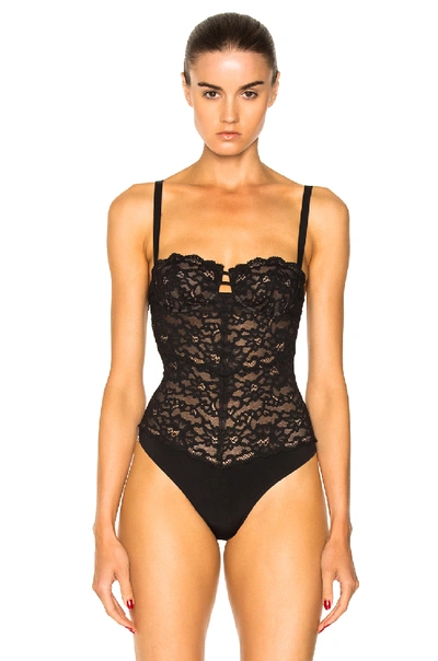 Fleur Du Mal Opening Ceremony Charlotte Lace Balconette Bodysuit In Black